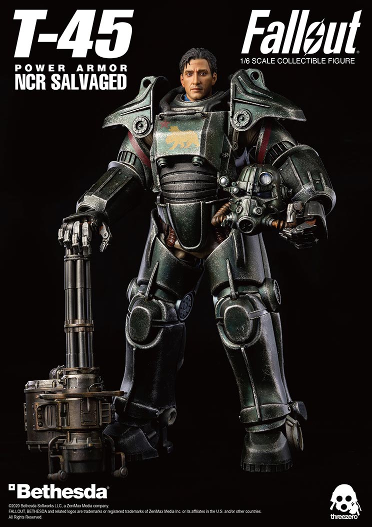 Pre Order Fallout T 45 Ncr Salvaged Power Armor 1 6 Scale Threezero X Bethesda Megalotoys